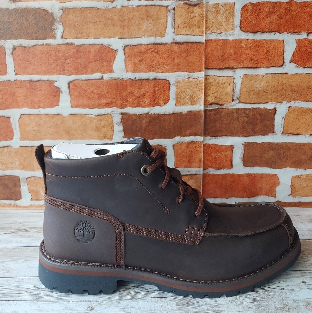 New Timberland Grantly Chukka Leather Moc Toe Ankle Dark Brown Men A1859.